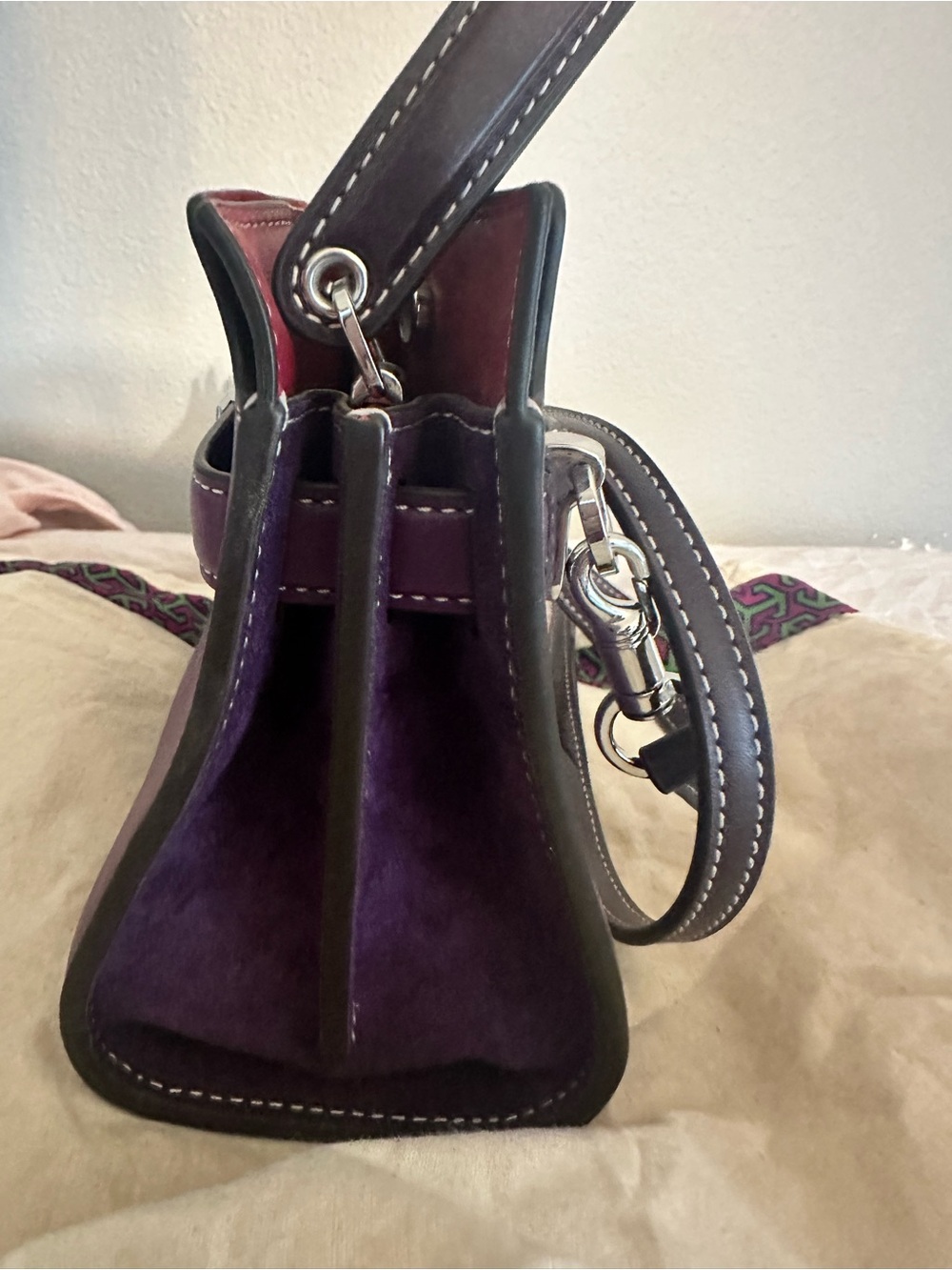 Tory Burch Lee Radizell petite double bag, purple - Picture 9 of 10